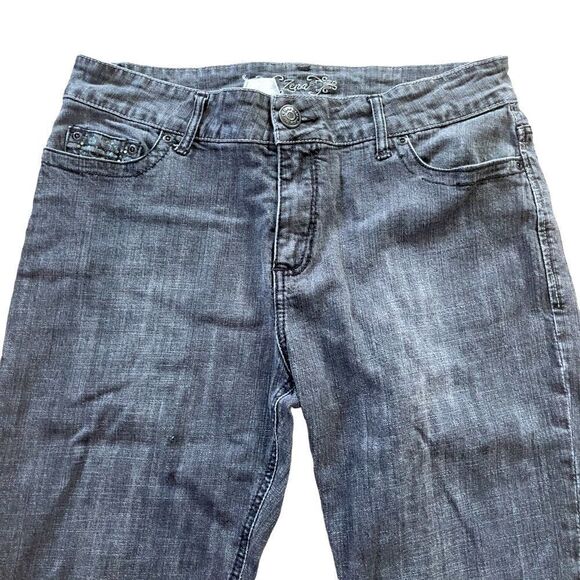 Zena Studded Denim Folded Hem Capri Sz 12P - Picture 3 of 13